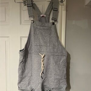 Pink Lily Gray Sweatshirt Shortalls